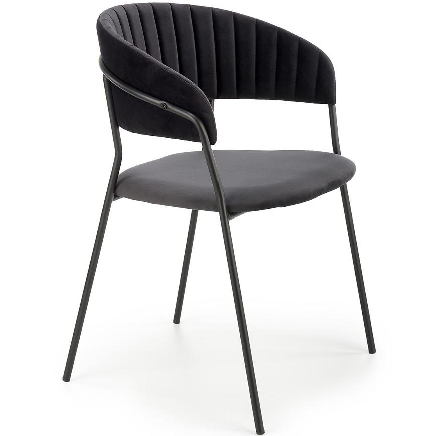 Židle K426 látka velvet/kov černá Baumax