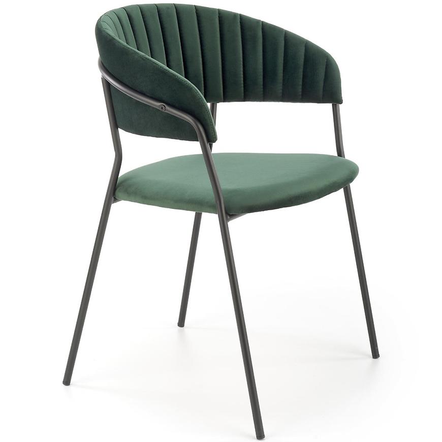 Židle K426 látka velvet/kov tmavě zelená Baumax
