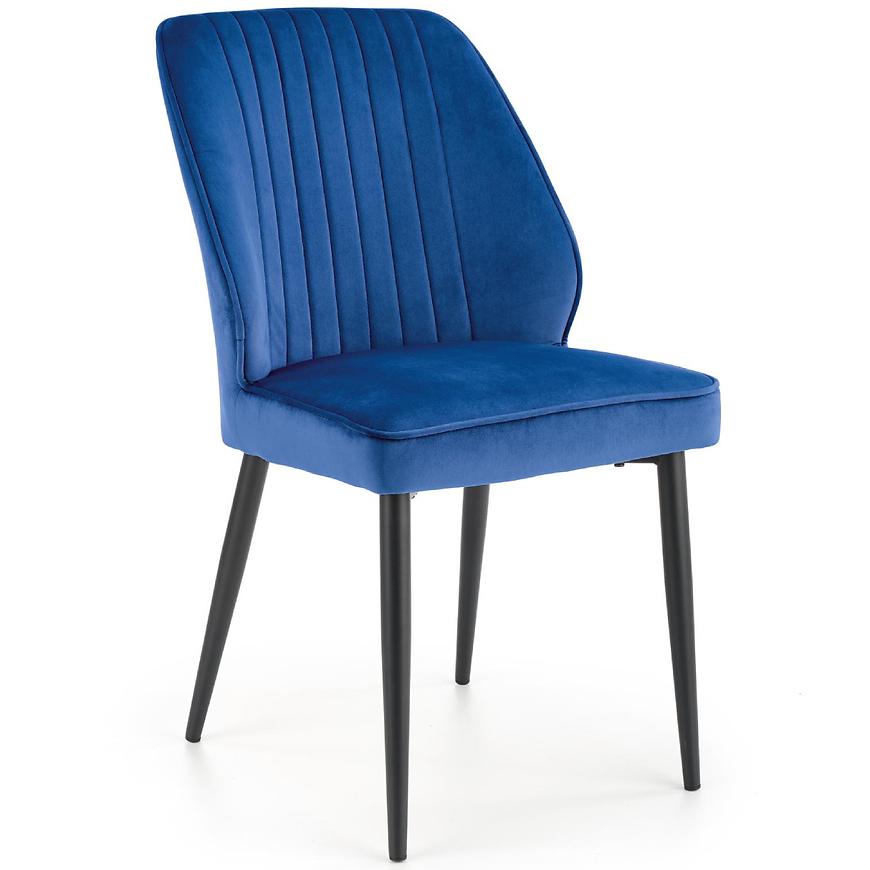 Židle K432 látka velvet/kov tmavě modrá Baumax