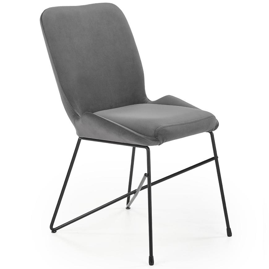 Židle K454 látka velvet/kov popelavě šedá Baumax