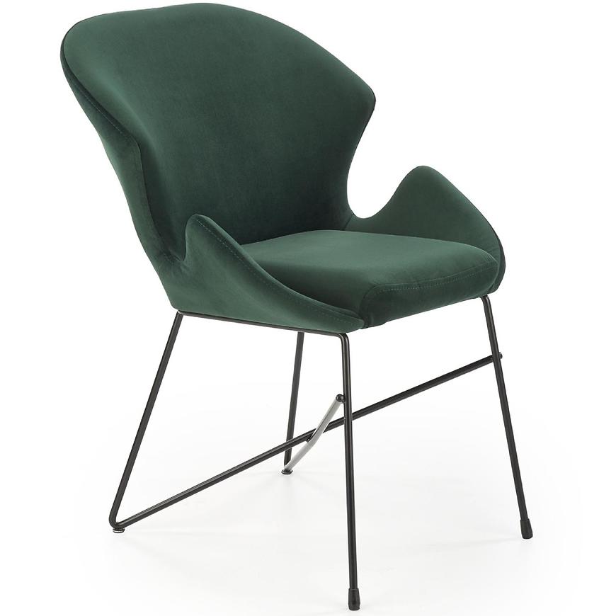 Židle K458 látka velvet/kov tmavě zelená Baumax