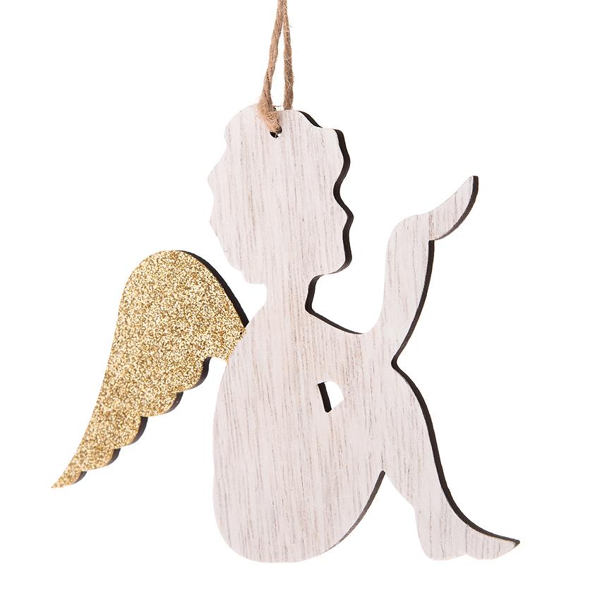 Dřevěný závěsný anděl OD22085