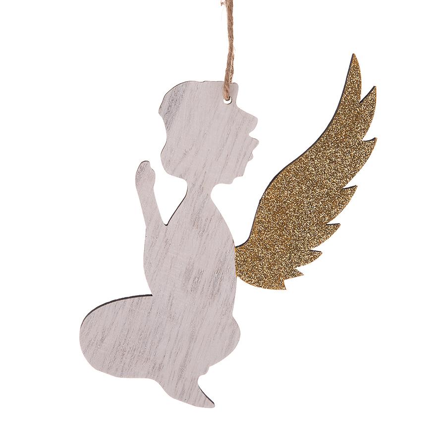 Dřevěný závěsný anděl OD22086