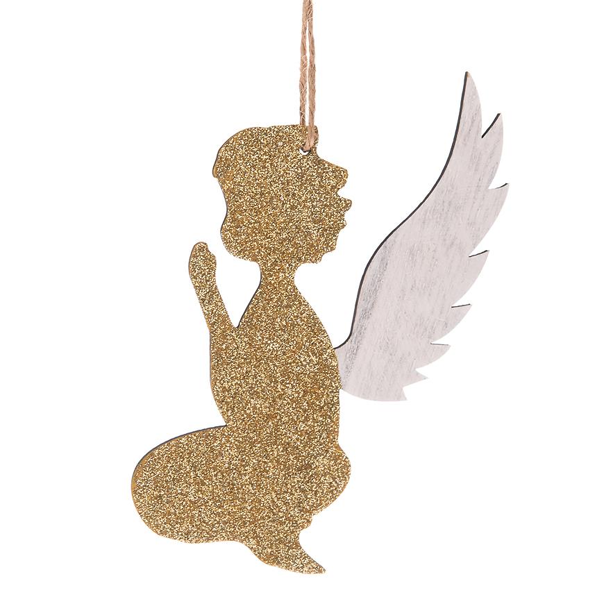 Dřevěný závěsný anděl OD22087