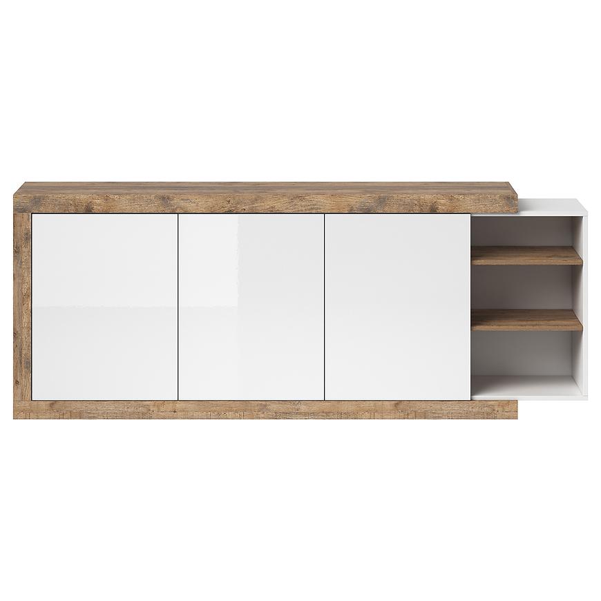 Komoda Sintra 43 dub samdal bílý/dub samdal bílý lesk Baumax