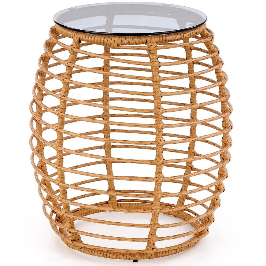 Konferenční stolek Barrel rattan přírodní/černá Baumax