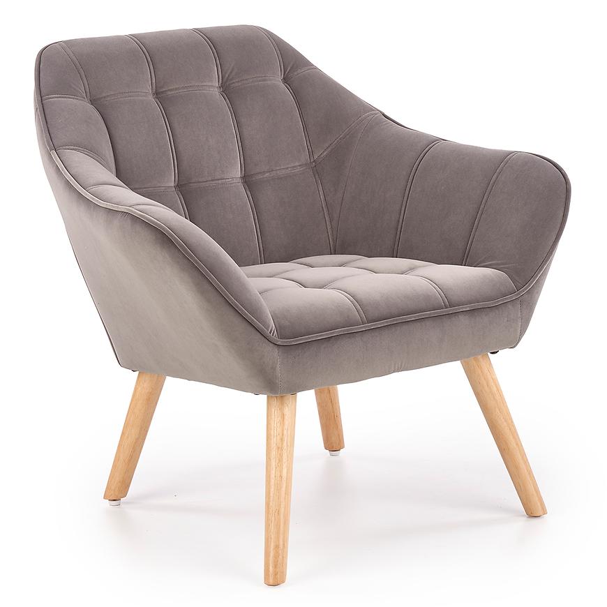 Křeslo Romeo popelavě šedá/přírodní Baumax