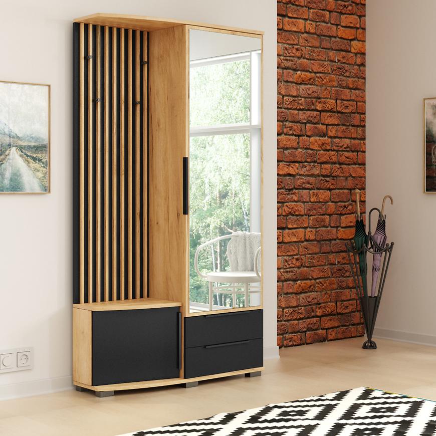 Předsíňová stěna Sorento craft zlatý/černá Baumax