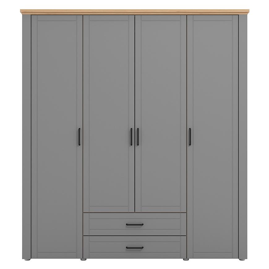 Skříň Valencia 4k2f Šedá 11011505 Baumax