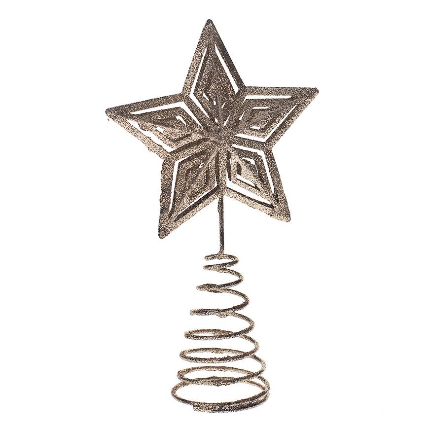 Špička na stromeček - hvězda (kov) PT137