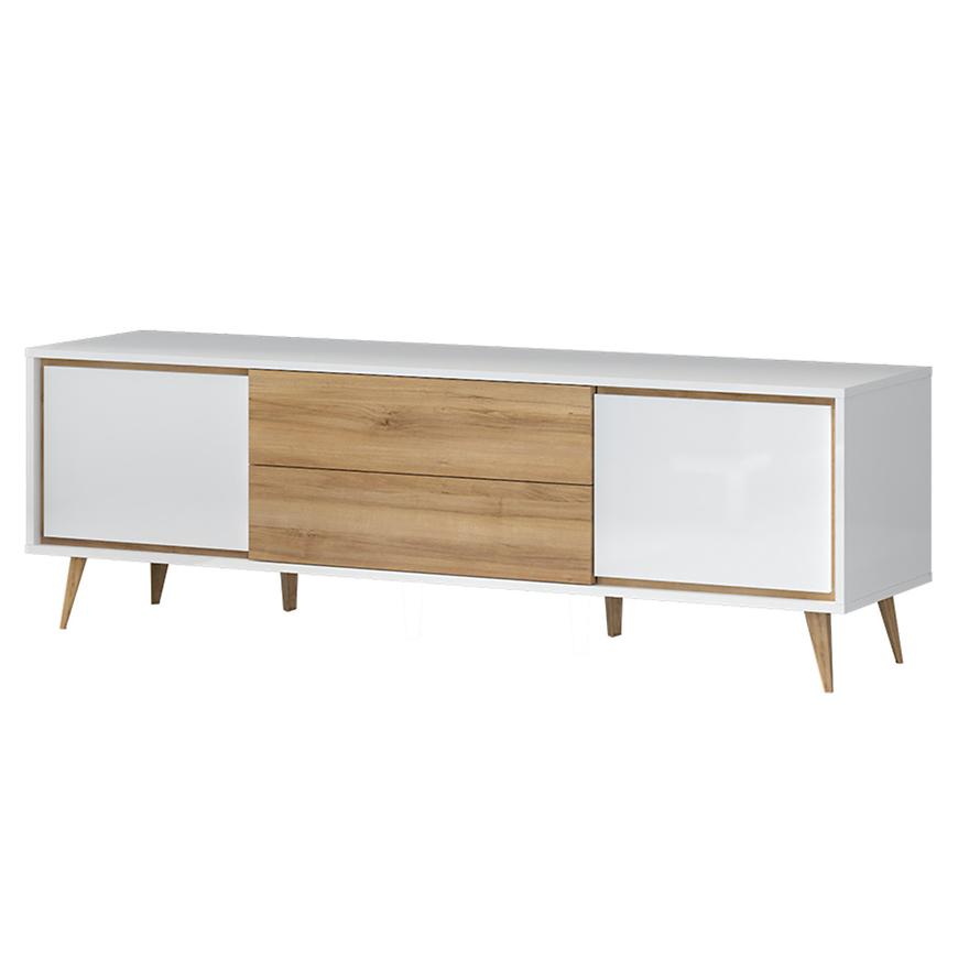 Tv Stolek Vida TV pacific walnut/crystal white Baumax