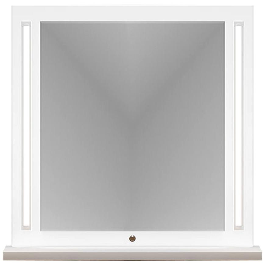Zrcadlo Lille Bílý Mat/Dub Lefkas + LED Baumax