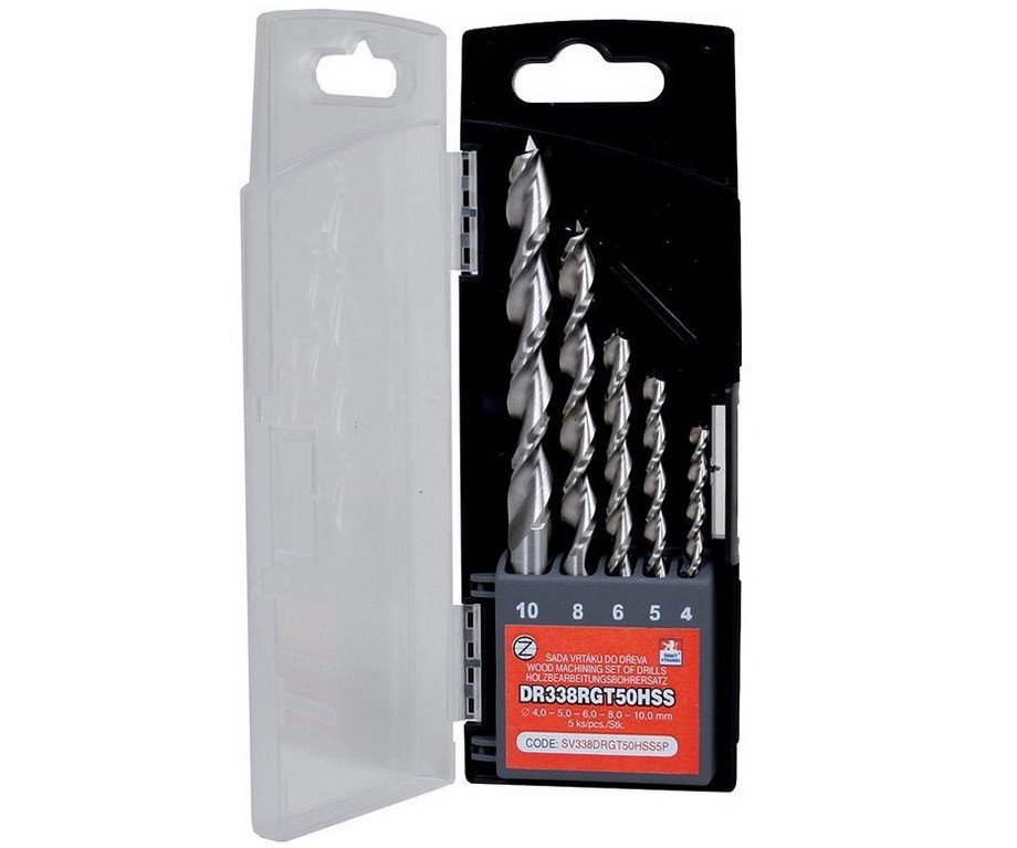 Sada vrtáků do dřeva 5ks 4-10mm