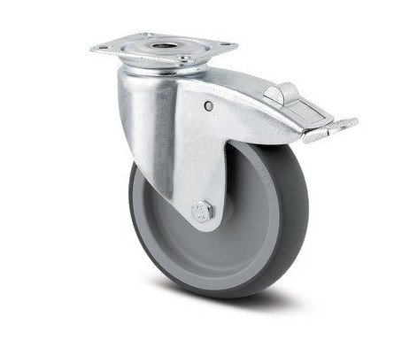 Kolečko přístrojové otočné 125mm plotýnka