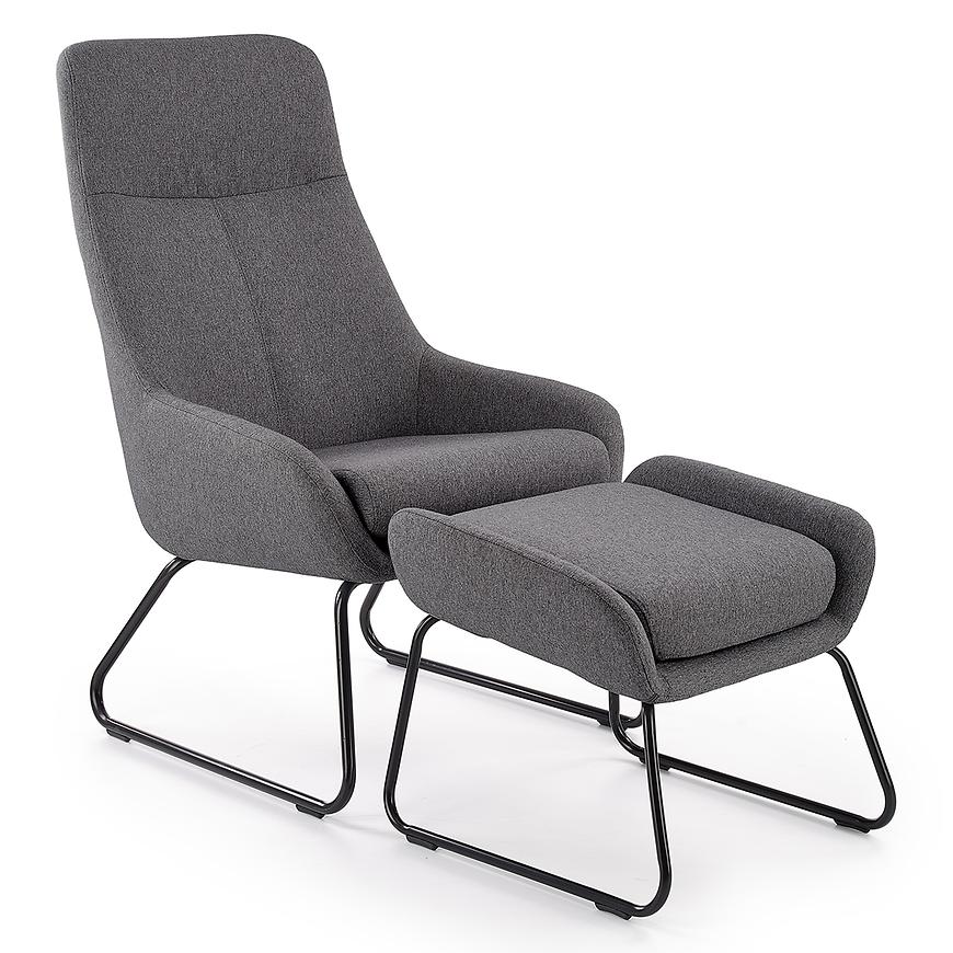 Křeslo Bolero s podnožkou popelavě šedá Baumax