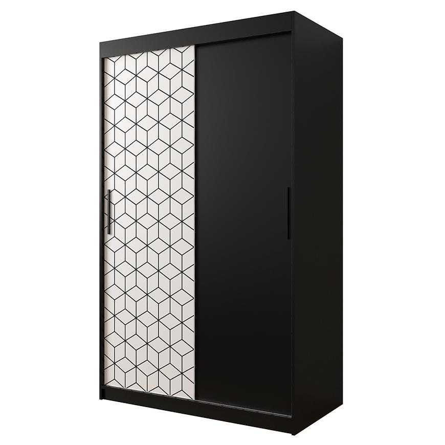 Skříň Heksagon 120 černá/bílá/černá Baumax