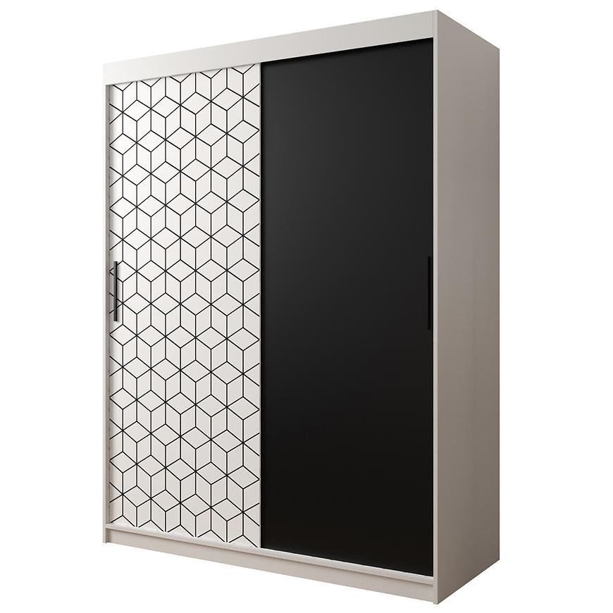 Skříň Heksagon 150 bílá/bílá/černá Baumax