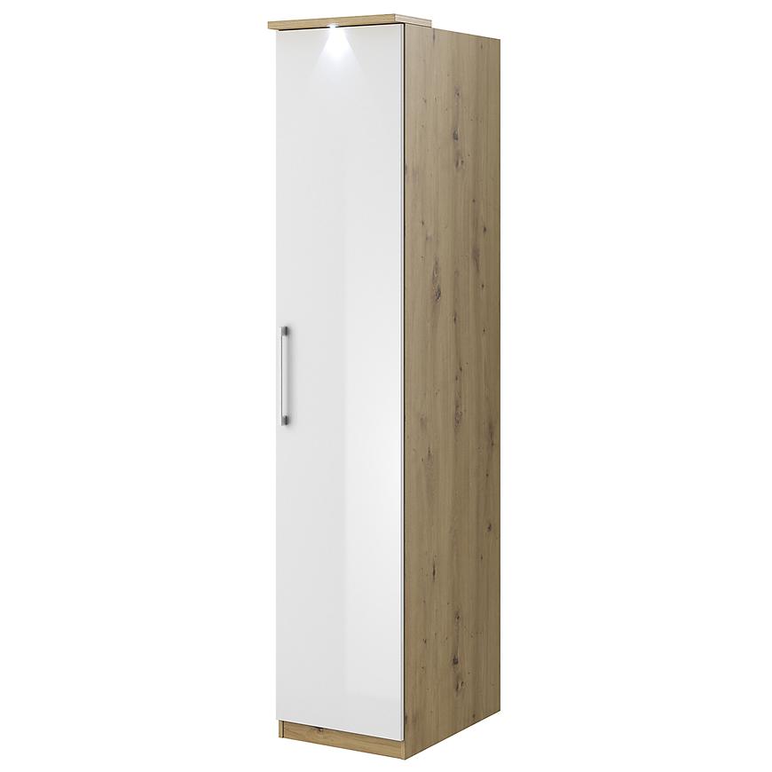 Skříň Optima 17 1D L/P artisan/bílý lesk Baumax