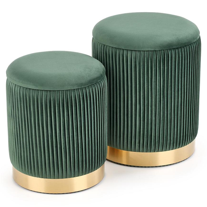 Taburetka 2 ks Monty zelená/zlatá Baumax