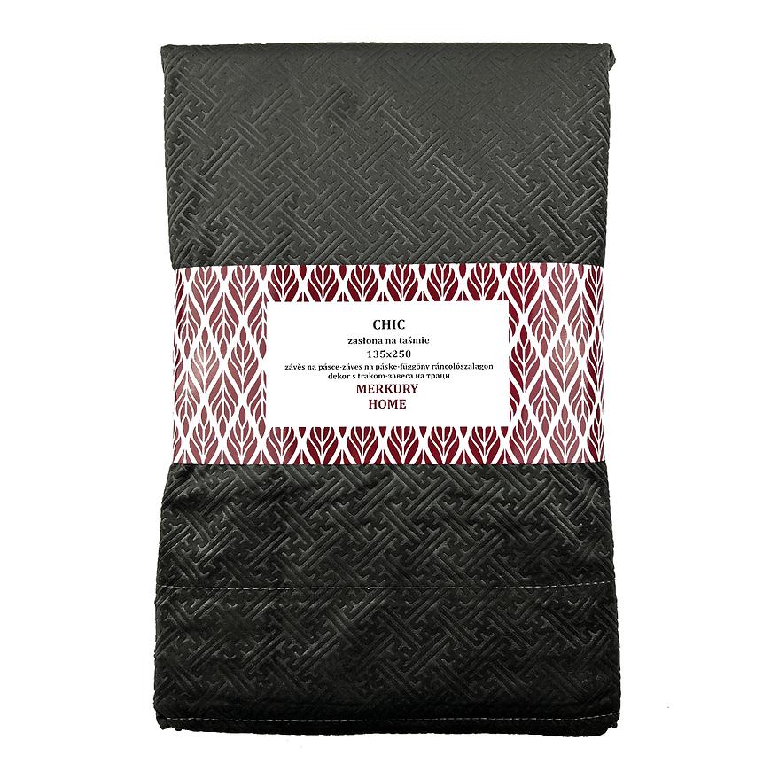 Závěs Chic na pásce 135x250 tmavý šedá Baumax