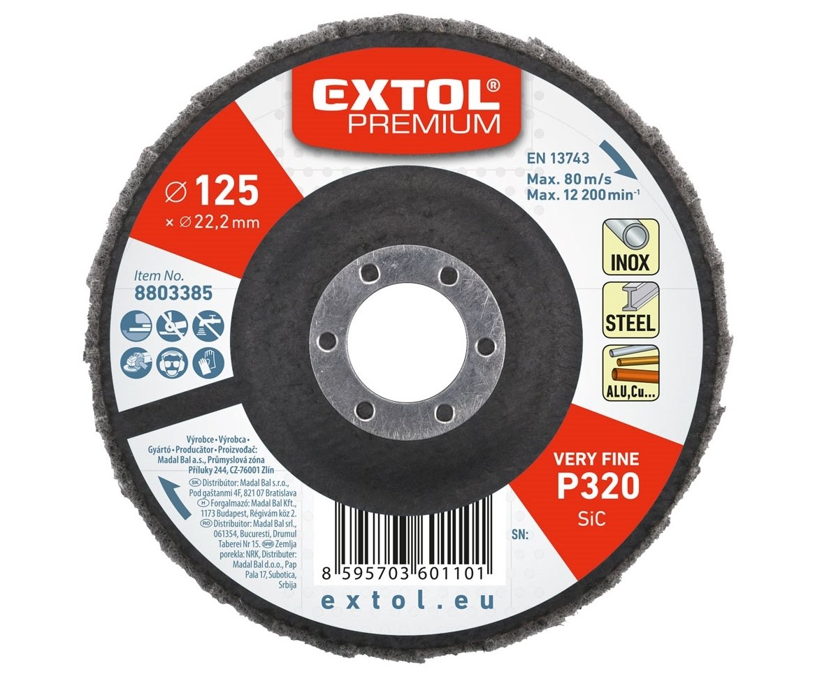 Kotouč brusný lamelový rouno karbid 125mm Extol Premium 8803385