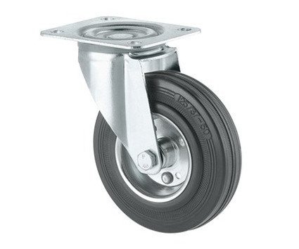 Kolečko průmyslové gumové otočné 100mm plotýnka