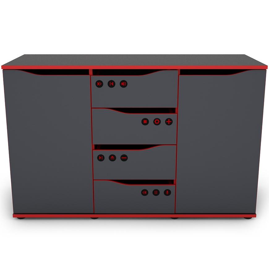 Komoda Matrix 120 4s 2d grafit/červená Baumax