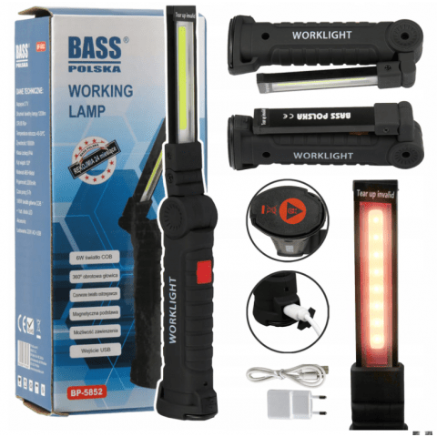 LED COB lampa pracovní nabíjecí 1200lm 5852 BASS