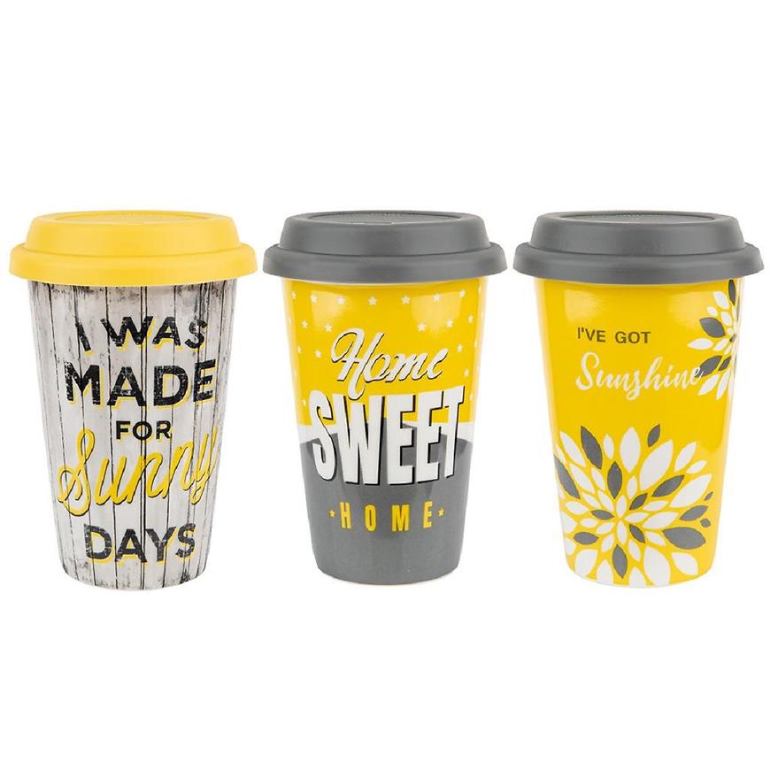 Šálek se silikonovým víčkem Sunshine 380ML 2K2053 Baumax