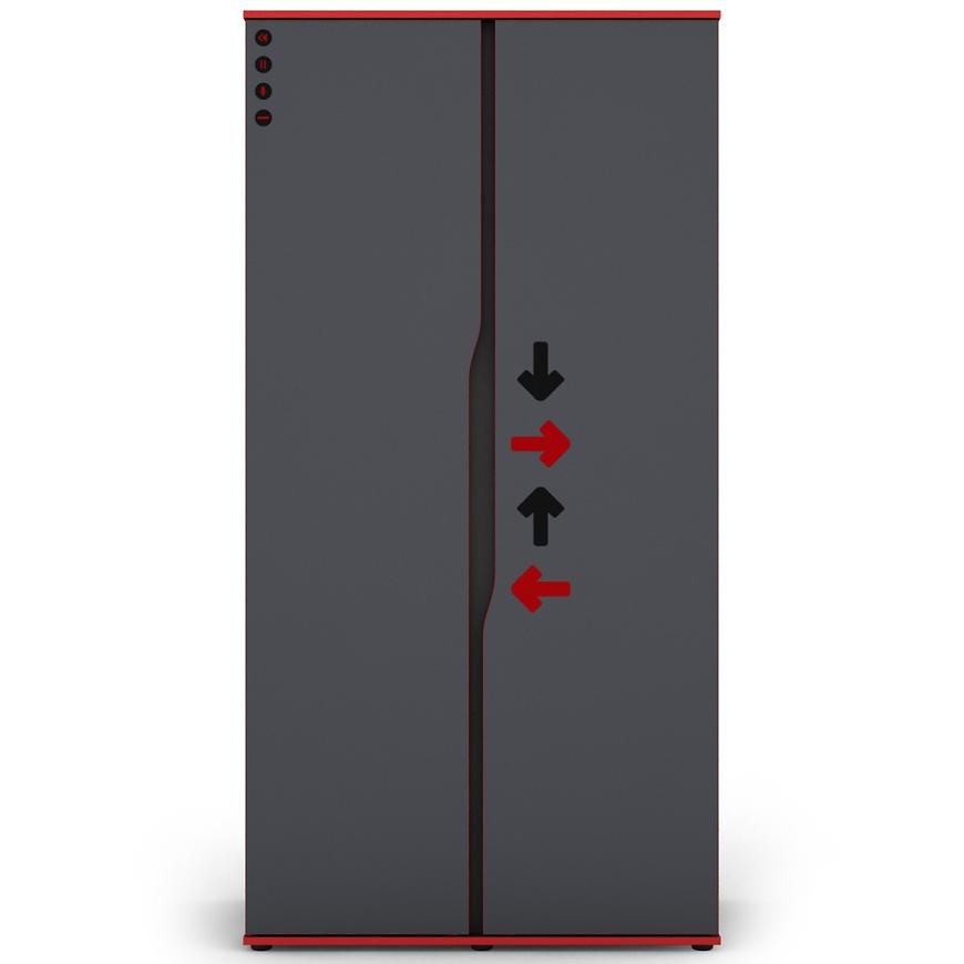 Skříň Matrix 2D grafit/červená Baumax