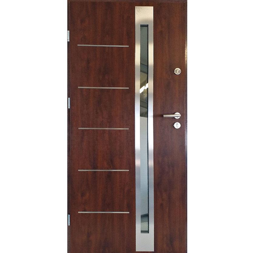 Vchodové dveře Cordoba 90L 77mm Ořech otevírající se směrem ven Baumax