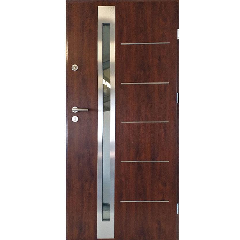 Vchodové dveře Cordoba 90P 77mm Ořech otevírající se směrem ven Baumax