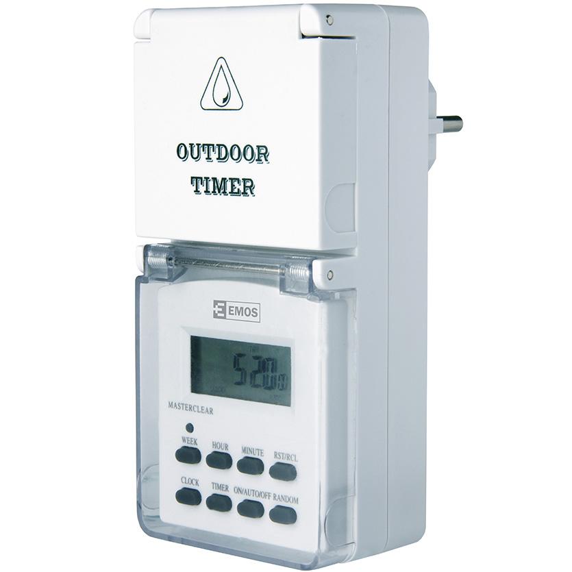 Časovač – digitální spínací zásuvka venkovní IP44 Baumax