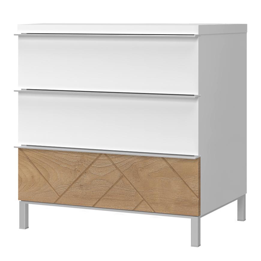 Noční stolek AVIS 3S NS3/AV pacific walnut/crystal Baumax