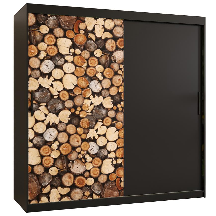 Skříň COUNTRY 180 černá/černá Baumax