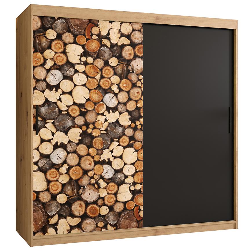 Skříň COUNTRY 180 dub ARTISAN/černá Baumax