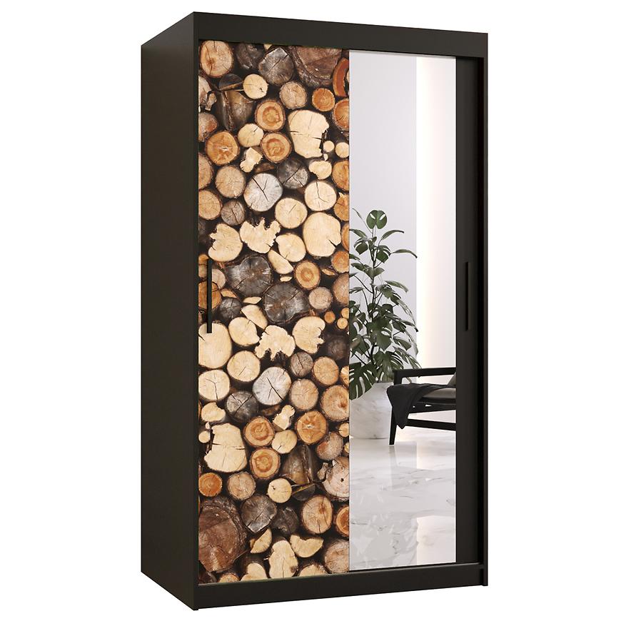 Skříň COUNTRY 2 100 černá/zrcadlo Baumax