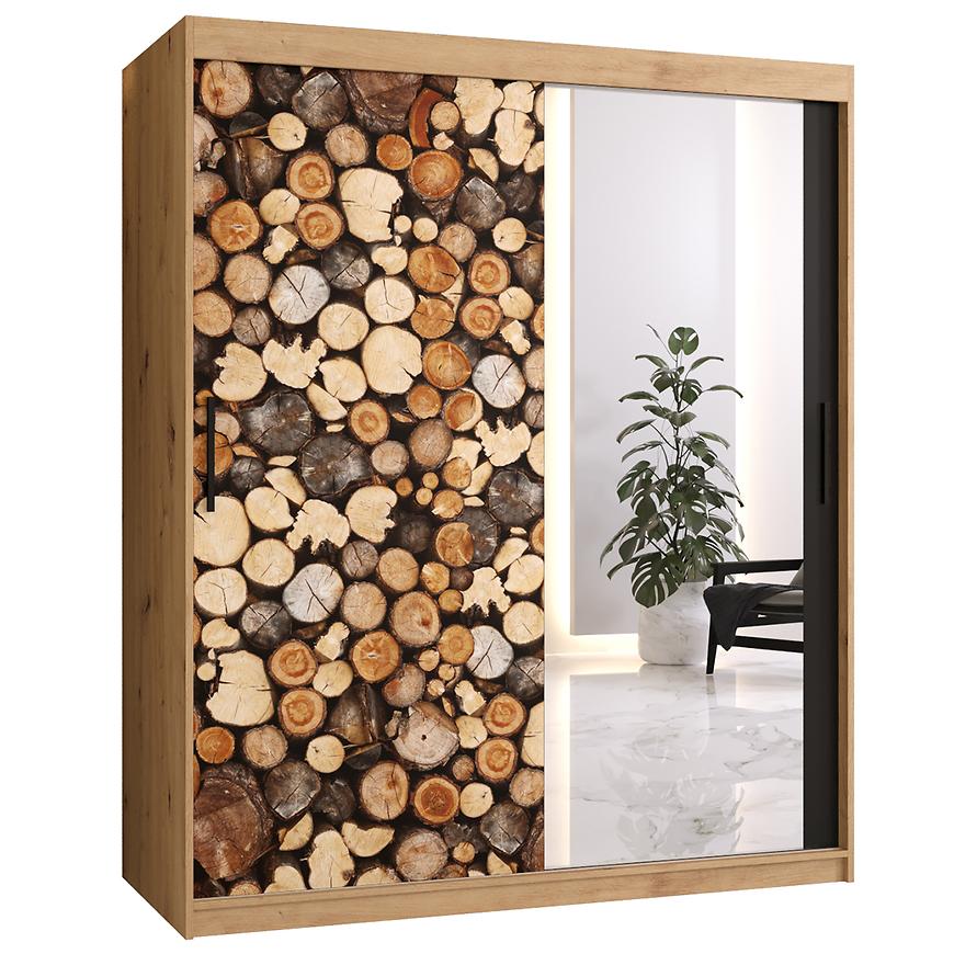 Skříň COUNTRY 2 150 dub ARTISAN/zrcadlo Baumax