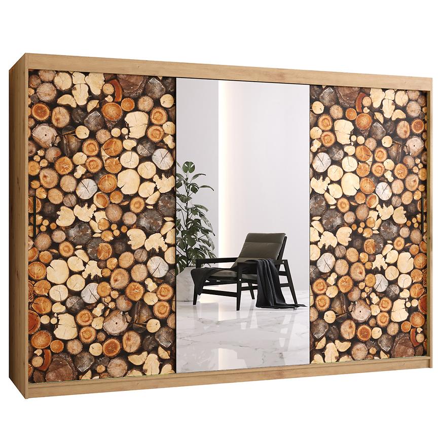 Skříň COUNTRY 2 250 dub ARTISAN/zrcadlo Baumax