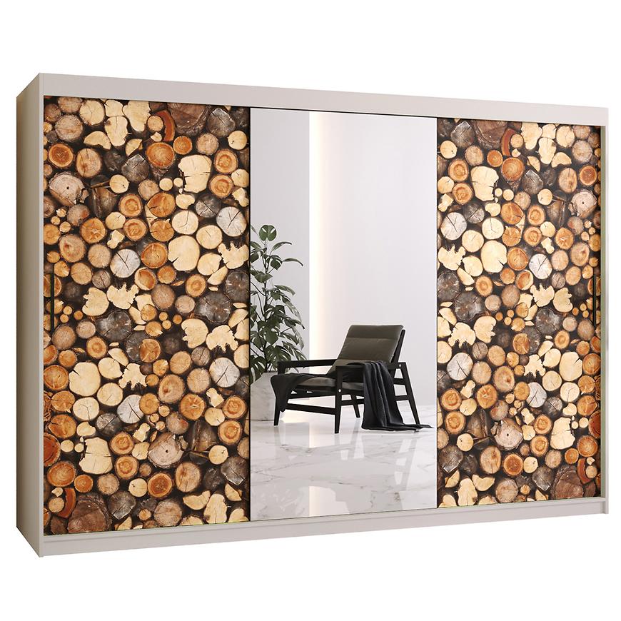 Skříň COUNTRY 2 250 fehér/zrcadlo Baumax