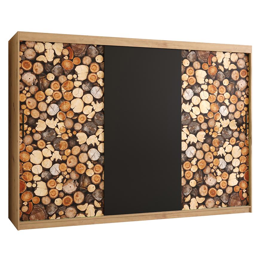 Skříň COUNTRY 250 dub ARTISAN/černá Baumax