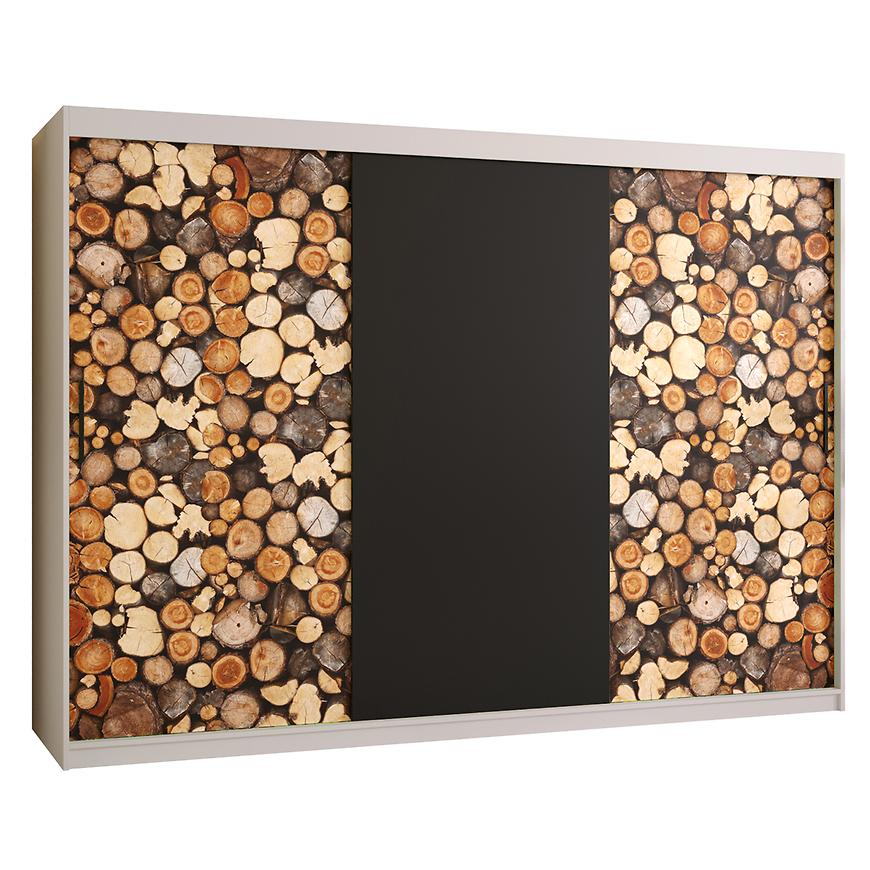 Skříň COUNTRY 250 fehér/černá Baumax