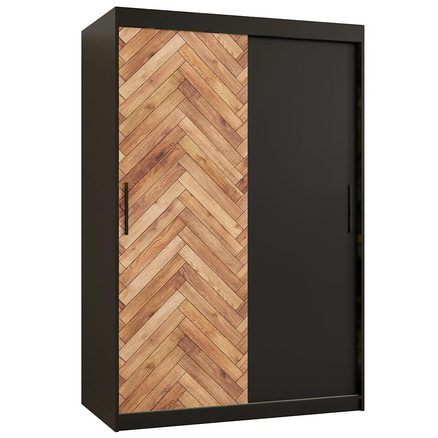 Skříň HERRINGBONE 120 Černá/Černá/Rybí kost Baumax