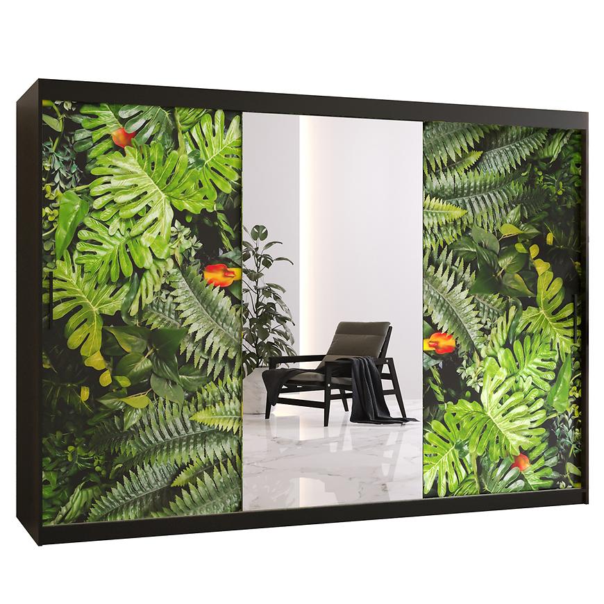 Skříň Kinszasa 2 250 černá/zrcadlo Baumax