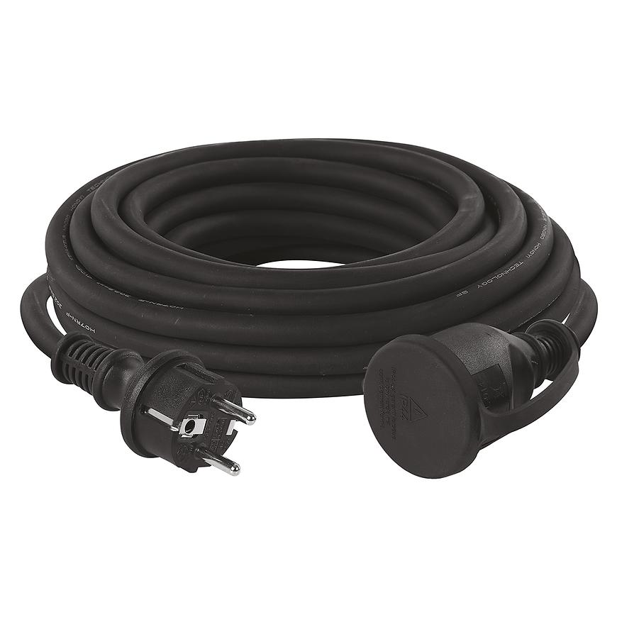 Venkovní prodlužovací kabel 10 m / 1 zásuvka / černý / guma-neopren / 230 V / 1