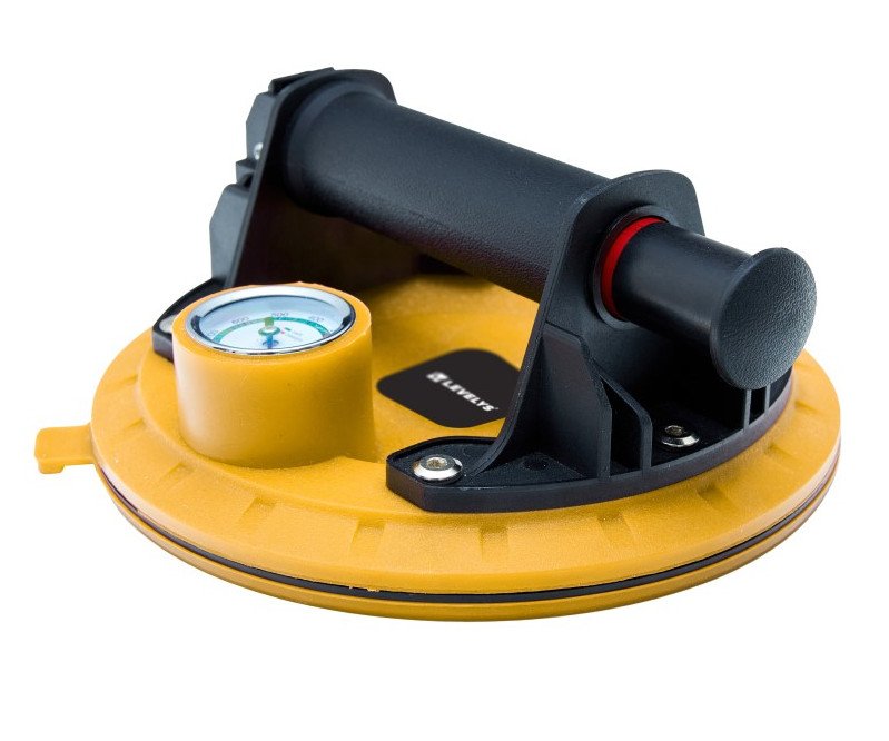 Přísavka na sklo/dlažbu 100kg s manometrem Levelys MAN-100