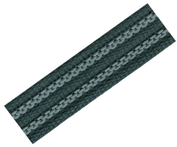 Popruh bavlna/guma černý/šedý 20mm