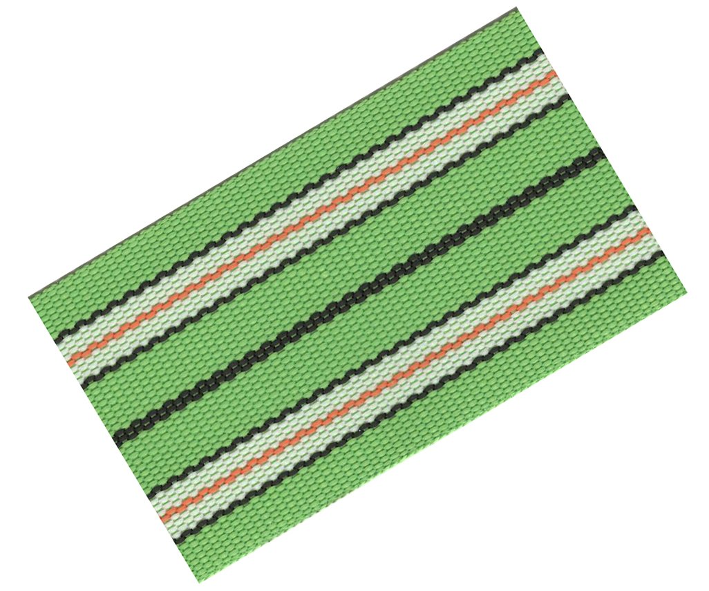 Popruh polypropylen pro sáňky zelený/černý/oranžový 60mm