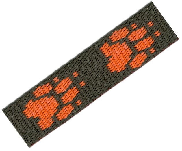 Popruh polypropylen tlapka hnědý/oranžový - 20mm
