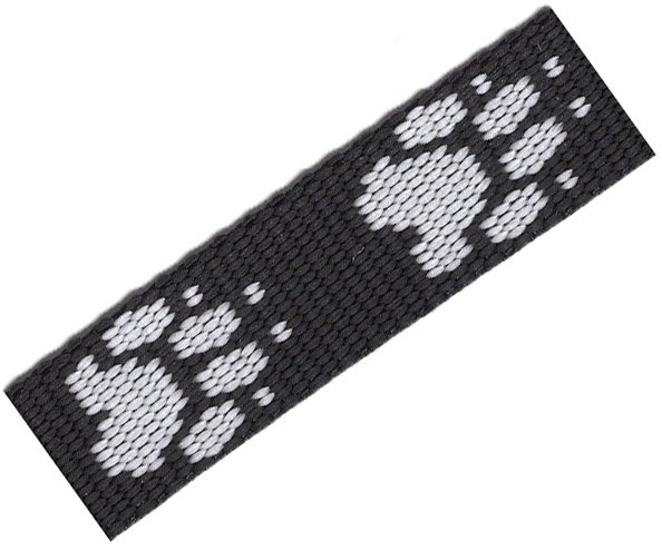 Popruh polypropylen tlapka černý/bílý - 20mm